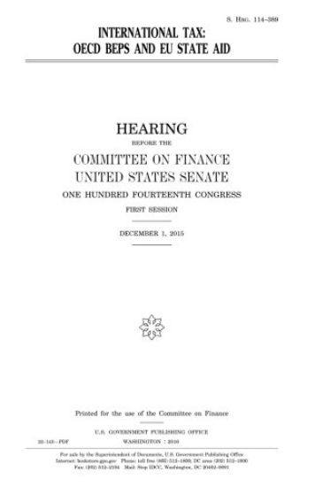International tax: OECD BEPS and EU state aid