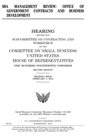 SBA management review: Office of Government Contracts and Business Development