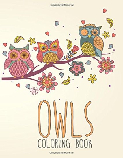 Owls Coloring Book: Large, Stress Relieving, Relaxing Owl Coloring Book for Adults, Grown Ups, Men & Women. 45 One Sided Owl Designs & Pat