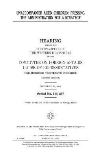 Unaccompanied alien children: pressing the administration for a strategy: hearing before the Subcommittee on the Western Hemisphere of the Committee