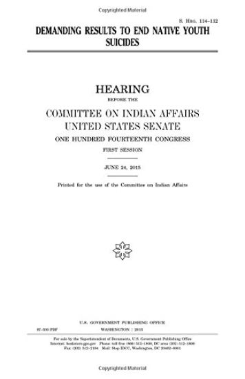 Demanding results to end native youth suicides