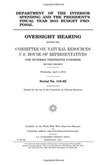 Department of the Interior spending and the president's fiscal year 2015 budget proposal