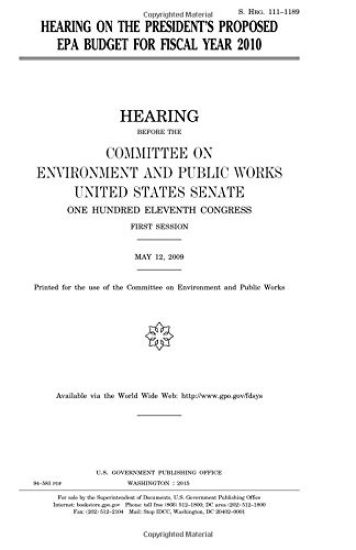 Hearing on the President's proposed EPA budget for fiscal year 2010