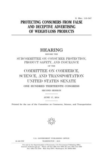 Protecting consumers from false and deceptive advertising of weight-loss products