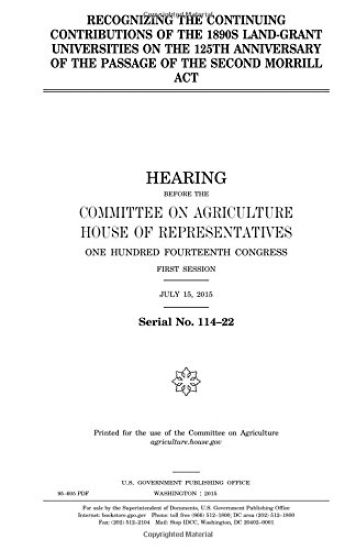 Recognizing the continuing contributions of 1890s land-grant universities on the 125th anniversary of the passage of the second Morrill Act