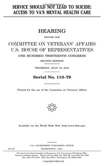 Service should not lead to suicide: access to VA's mental health care
