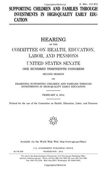 Supporting children and families through investments in high-quality early education