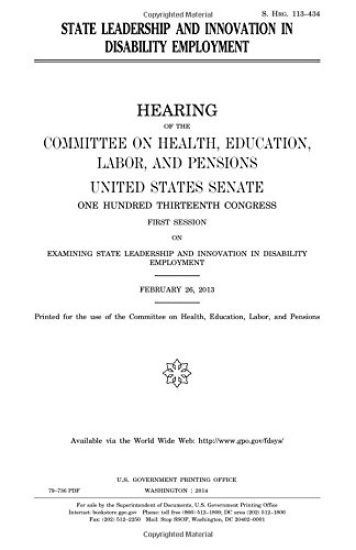 State leadership and innovation in disability employment