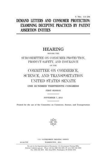 Demand letters and consumer protection: examining deceptive practices by patent assertion entities
