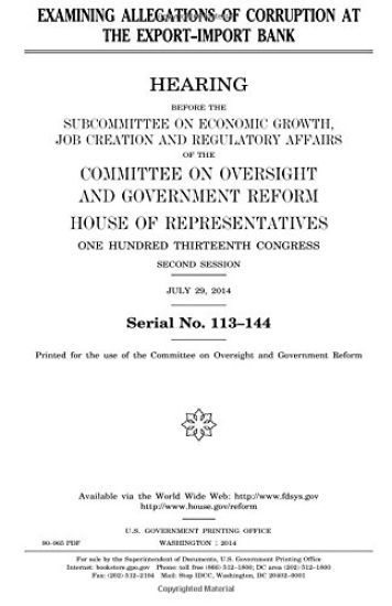 Examining allegations of corruption at the Export-Import Bank