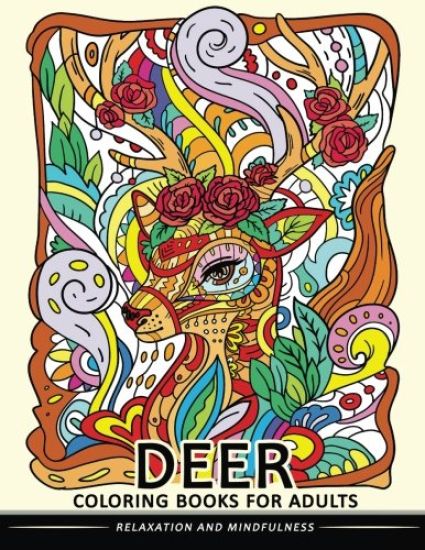 Deer Coloring Books for Adults: Stress-relief Coloring Book For Grown-ups (Animal Coloring Book)