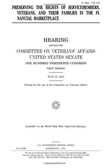 Preserving the rights of servicemembers, veterans, and their families in the financial marketplace