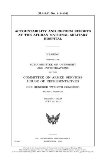 Accountability and reform efforts at the Afghan National Military Hospital