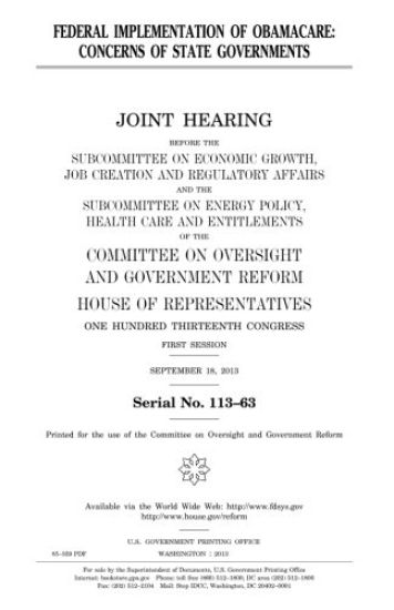 Federal implementation of Obamacare: concerns of state governments