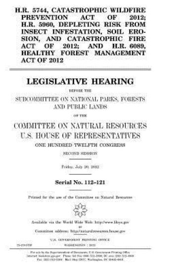 H.R. 5744, Catastrophic Wildfire Prevention Act of 2012; H.R. 5960, Depleting Risk from Insect Infestation, Soil Erosion, and Catastrophic Fire Act of