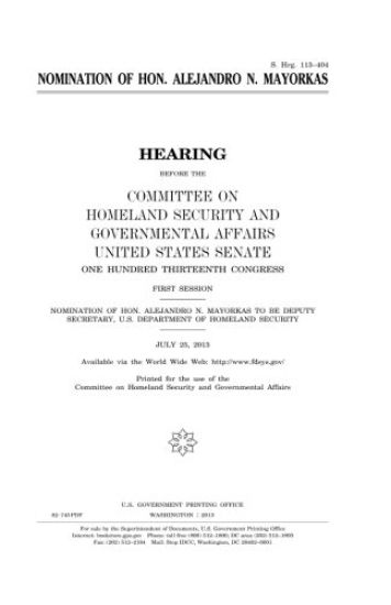Nomination of Hon. Alejandro N. Mayorkas