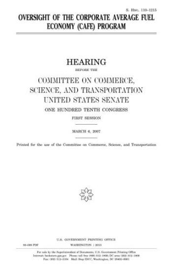 Oversight of the Corporate Average Fuel Economy (CAFE) Program