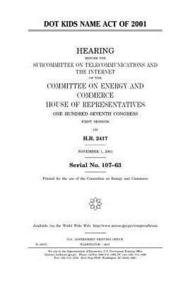 Dot Kids Name Act of 2001