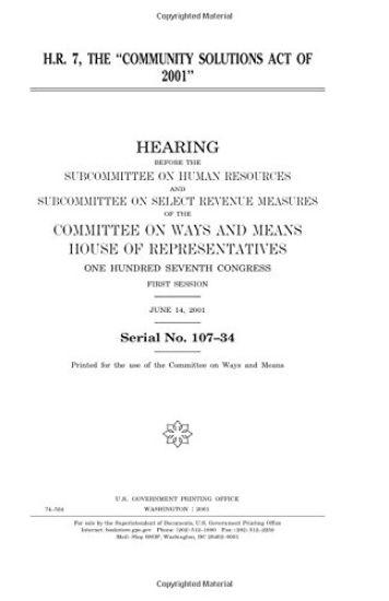 H.R. 7, the "Community Solutions Act of 2001"