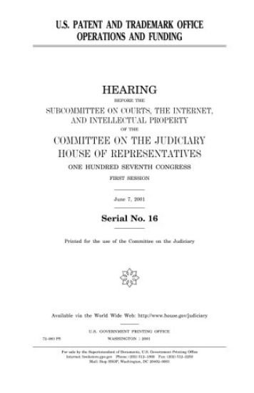 U.S. Patent and Trademark Office operations and funding