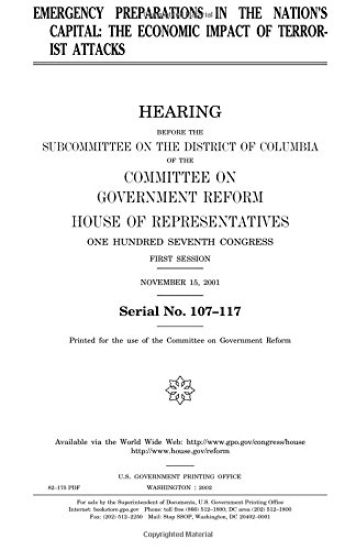 Emergency preparations in the nation's capital: the economic impact of terrorist attacks – United States House of Representatives, kirjan kansikuva