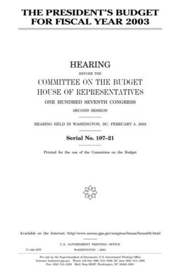 The President's budget for fiscal year 2003