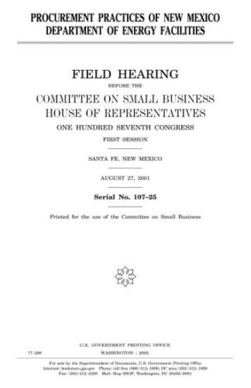 Procurement practices of New Mexico Department of Energy facilities