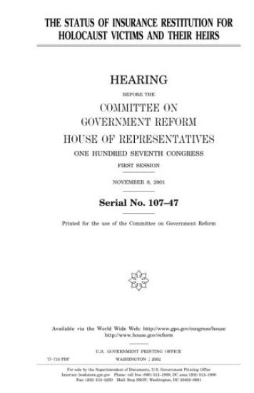 The status of insurance restitution for Holocaust victims and their heirs