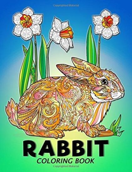 Rabbit Coloring Book: Animal Stress-relief Coloring Book For Adults and Grown-ups