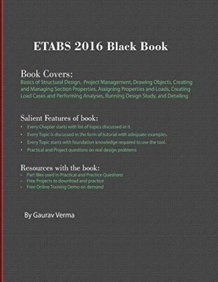 ETABS 2016 Black Book – Gaurav Verma, kirjan kansikuva