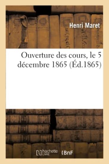 Ouverture Des Cours, Le 5 Décembre 1865