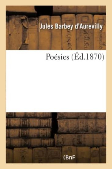 Poésies – Jules Barbey d'Aurevilly, kirjan kansikuva