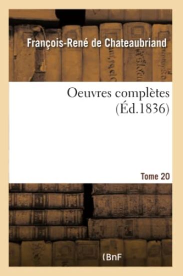 Oeuvres Complètes Tome 20
