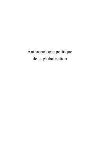 Anthropologie politique de la globalisation