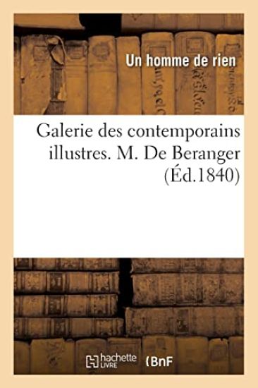Galerie des contemporains illustres. M. De Beranger – François-René de Chateaubriand, kirjan kansikuva
