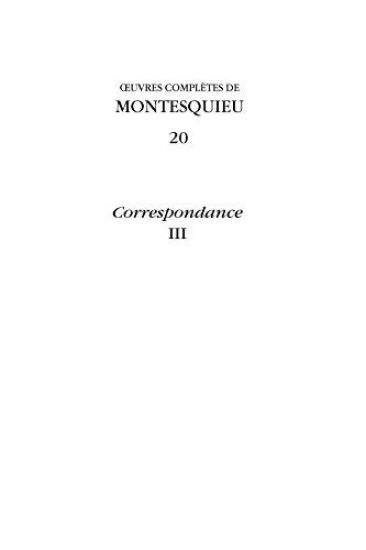 Oeuvres Completes. 20: Correspondance, III