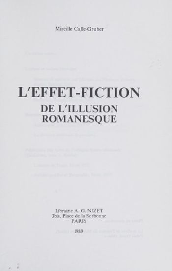 L' Effet-Fiction de l'Illusion Romanesque