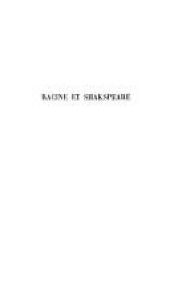 Racine et Shakspeare
