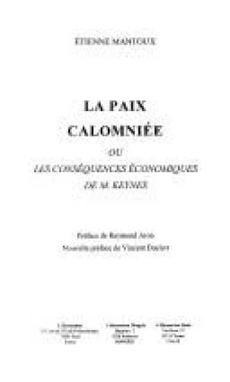 LA PAIX CALOMNIÉE