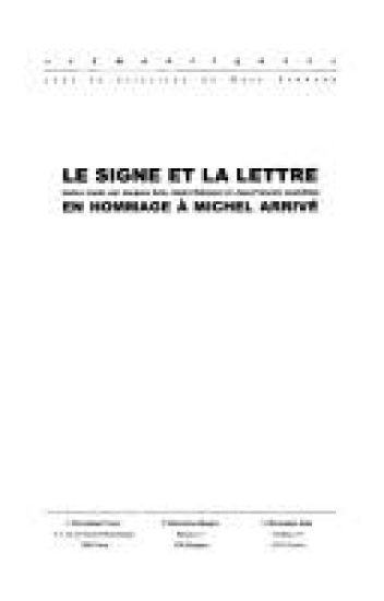 Le Signe Et La Lettre