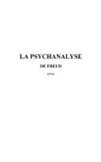 La psychanalyse de Freud