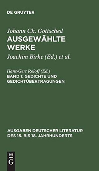 Ausgewählte Werke, Bd 1, Gedichte und Gedichtübertragungen