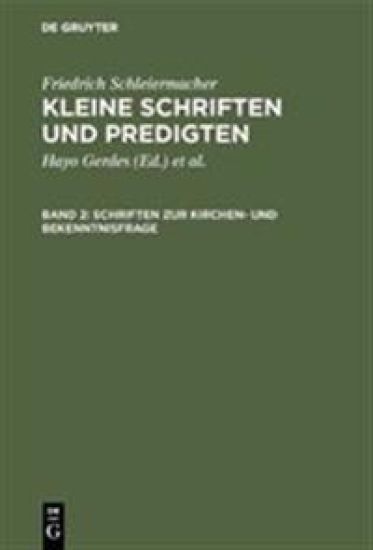 Schriften Zur Kirchen- Und Bekenntnisfrage