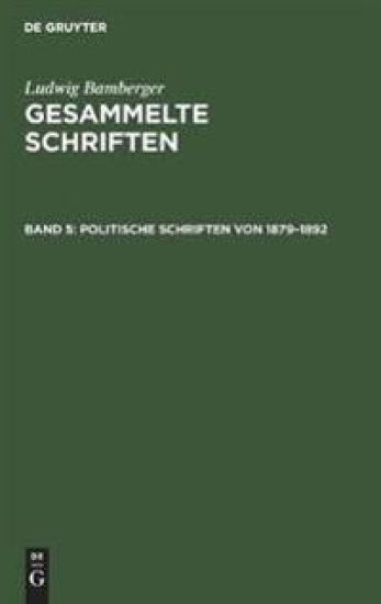 Politische Schriften von 1879-1892