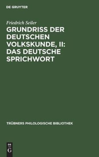 Grundriss der deutschen Volkskunde, II