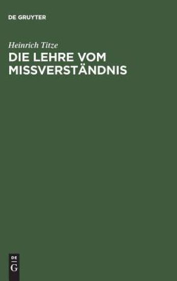 Die Lehre vom Mißverständnis