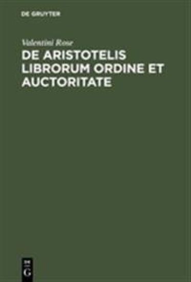 De Aristotelis librorum ordine et auctoritate