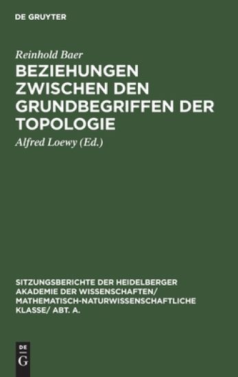 Beziehungen Zwischen Den Grundbegriffen Der Topologie