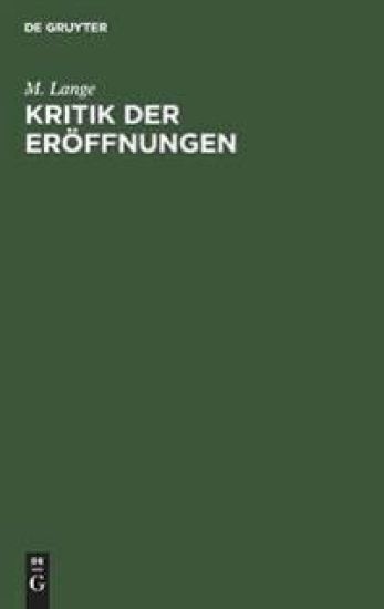 Kritik Der Eröffnungen