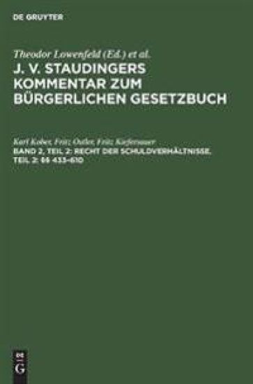 Recht Der Schuldverhältnisse. Teil 2: §§ 433-610
